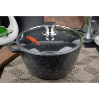 Кастрюля Горница Гранит 5 л, литая ручка, с крышкой, СП2775