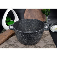 Кастрюля Горница Гранит 5 л, литая ручка, с крышкой, СП2775