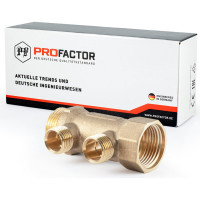 Коллектор латунный PROFACTOR в/н 1" х 2 вых 1/2" нар PF MF 263.2