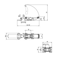 Натяжная регулируемая защелка со скобой KUKAMET 361-2-T