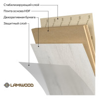 Ламинат Lamiwood BRISTOL Дуб дымчатый, класс 34 12 мм 4-х сторонняя площадь упаковки 1,75 кв.м 2416