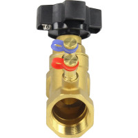 Балансировочный латунный клапан DN.ru КБЛР Ду32 Ру16, муфтовый D080-00507