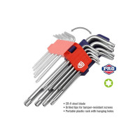 Набор Г-образных ключей WORKPRO 9шт TORX с отверстием WP222002