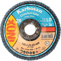 Диск лепестковый прямой по нержавеющей стали Flap 125x22 мм, Р40 Karbosan KAR-982290