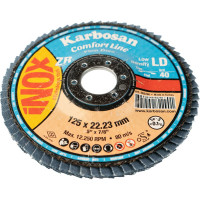 Диск лепестковый прямой по нержавеющей стали Flap 125x22 мм, Р40 Karbosan KAR-982290