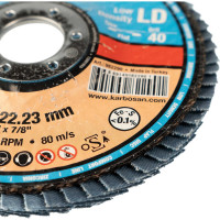 Диск лепестковый прямой по нержавеющей стали Flap 125x22 мм, Р40 Karbosan KAR-982290