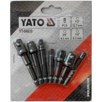 Набор адаптеров YATO HEX для торцовых головок 8предметов YT-04639 361404639 092 1