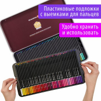 Художественные цветные карандаши BRAUBERG ART PREMIERE набор 120 цветов, 4 мм, металлический кейс 181692