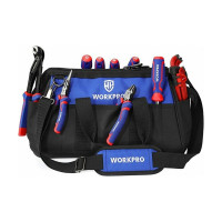 Сумка для инструмента WORKPRO 640D 420x230x270 мм, с широким горлом, на молнии, с пластиковым дном WP281007