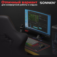 Компьютерный коврик для мыши и клавиатуры SONNEN BLACK TITAN XL большой 800x300x3 мм, черный 513615