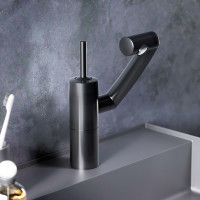 Смеситель для умывальника Damixa Arc поворотный излив 186 мм (черный) 290217364