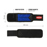 Магнитный строительный напульсник WORKPRO WP289002 -S 1680D, 285х75мм WP289002