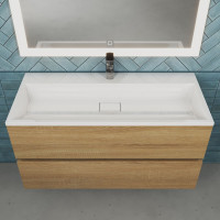 Подвесная тумба под раковину для ванной uperwood Barsa_100 см, черная/дуб сонома 293020540