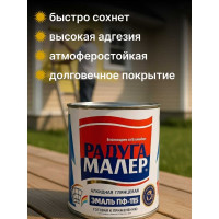 Краска быстросохнущая, атмосферостойкая Радугамалер ГОСТ ПФ-115 желтая 1,9 кг 4650001272027