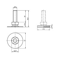 Опора с защитной крышкой KIPP K0678.03010X050.0679.1030