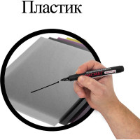Перманентный маркер нестираемый ОФИСМАГ, черный, круглый наконечник, 2.5-4 мм, с клипом 12 шт 151197