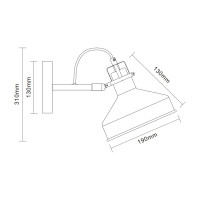 Настенный светильник Camelion WML-425 C62 черный+медь, Amsterdam, 1хE27, 40Вт, 230В, металл 13020