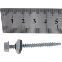 Кровельный саморез Качественный КРЕПЕЖ серый RAL 7004, 4.8х51 мм, 200 шт 1000143 КЧ