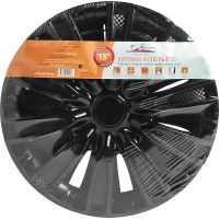 Колесные колпаки Airline 15" Торнадо, черный глянец, карбон, комплект 2 шт. AWCC-15-09