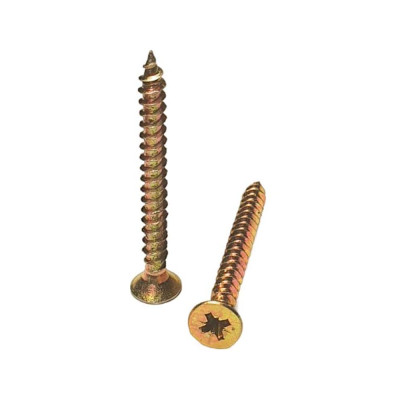 Саморез желтый универсальный оцинкованный с потайной головкой 5.0x50 мм, pz2, 1 кг GSMETZ 1035050-1