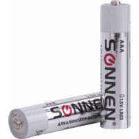 Батарейки SONNEN Alkaline, AAA алкалиновые, 2 шт., в блистере, 451087