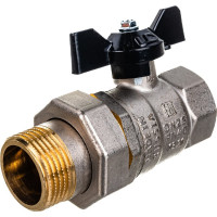 Шаровой кран LD Pride 47.25.В-ГШ.Б латунный, внутренняя резьба/"американка", ручка-бабочка, 1" LD 47.306.25