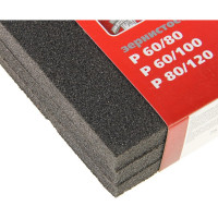 Губка для шлифования Matrix 125x100x10 мм мягкая 3 шт. P 60/80 P 60/100 P 80/120 75715