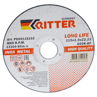 Круг отрезной 115 х 1,0 х 22,2 мм A60R-BF-T41 LongLife HQ RITTER PS50115102