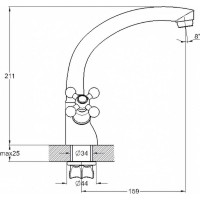 Смеситель для кухни G-lauf с поворот изливом 360 градусов, хром QML4-A827