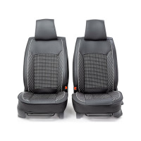 Каркасные накидки на передние сиденья CarPerformance 2 шт., экокожа CUS-2102 BK/GY