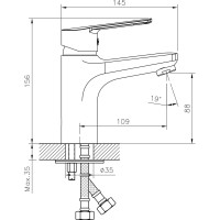 Одноручный смеситель для умывальника Decoroom монолитный DR22011
