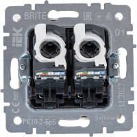 Двойная компьютерная розетка rj45 IEK Brite рк10-2-брб категория 5e, белый BR-K20-1-K01