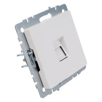Компьютерная розетка rj45 IEK Brite рк10-брб категория 5e, белый BR-K10-1-K01