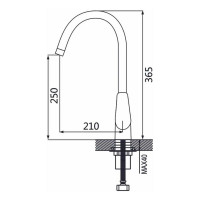 Смеситель для кухонной мойки SHEVANIK с гибким изливом, зеленый, хром S443-5