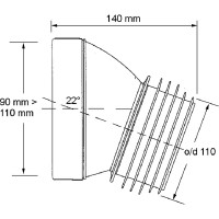 Фановая труба McAlpine 22 град.-14 см. MRWC17
