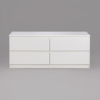 Тумба для ТВ Гуд ЛАКК КАСТОР 4 ящика, 129x39x54 см, белая 2.03.03.100.1