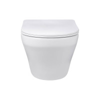 Подвесной унитаз VINCEA Edge-M безободковый, цвет белый, ультратонкое soft-close сиденье VT1-37