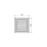 Решетка вентиляционная 150x150 мм, с сеткой, черная Домарт 170941