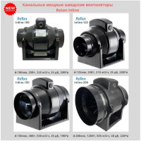 Канальный вентилятор RETON Inline-125мм, 3 скорости 197561