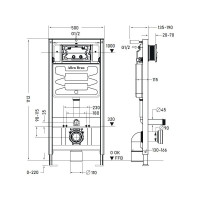 Инсталляция для подвесного унитаза ALLEN BRAU PNEUMATIC патрубки, без кнопки, 1112x115x500 мм 00306274