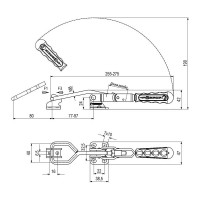 Натяжная защелка KUKAMET из нерж. стали, усилие 180 кг S421-3