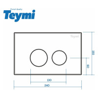Клавиша смыва Teymi Lina двойной смыв, хром глянец T70102CH ЦБ-00266823