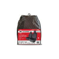 Накидки на передние сиденья AUTOPROFI материал алькантара с контрастной прострочкой, поролон 10 мм, антискользящее покрытие, комплект 2 шт. черный/серый ALC-0410 BK/GY