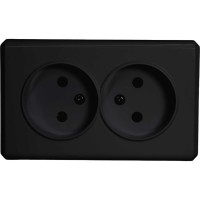 Розетка Metronex Electric Mega Black двойная без заземления FRZ00010221CMT