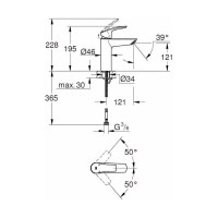 Однорычажный смеситель для раковины Grohe Eurosmart dn 15, m-size, хром 23324003 00000094666