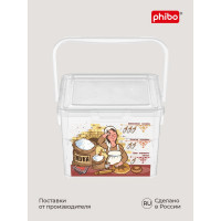 Контейнер для муки с декором Phibo 5.3 л, бесцветный 43321280122