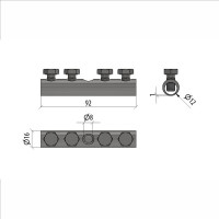 Четырехболтовой сквозной соединитель Система КМ прутка D5-10 мм TD MA0067 4SS-D5-10 TD