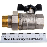 Шаровой кран LD Pride 47.25.В-ГШ.Б латунный, внутренняя резьба/"американка", ручка-бабочка, 1" LD 47.306.25