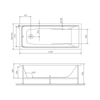 Каркас AM.PM Gem в комплекте с монтажным набором 170х70 см W90A-170-070W-R