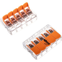 Клеммы КВТ WAGO, 221-415, 5Х4,0мм2, с рычажком, упаковка 25шт 67513